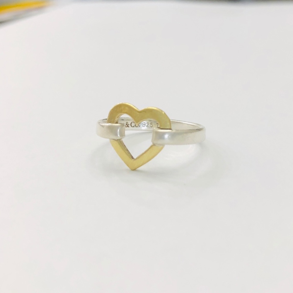 Tiffany & Co. 18k silver and gold heart ring
